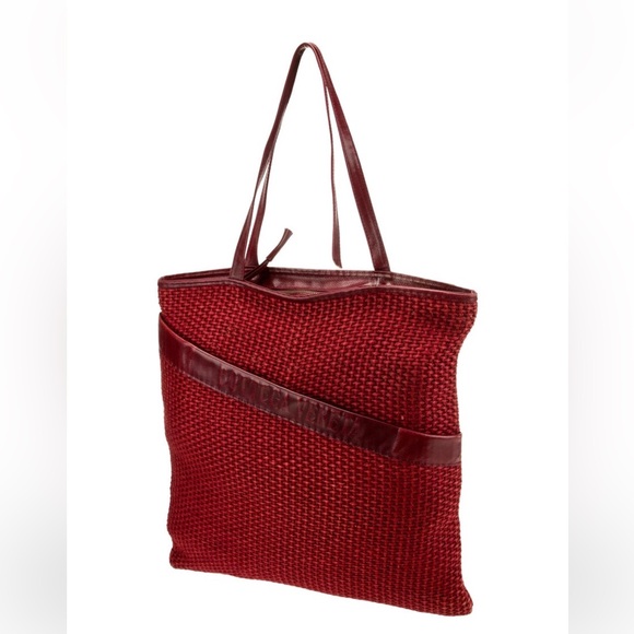 Bottega Veneta **FLAW** Vintage Rare Red Woven Tote - Picture 16 of 16